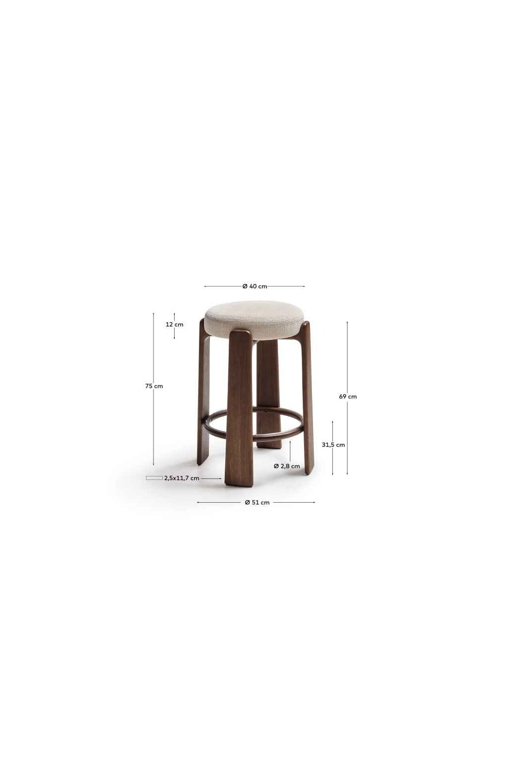 Granite 75 Walnut Barová Stolička 5 Granite 75 Walnut Barová Stolička – Obrázok 5
