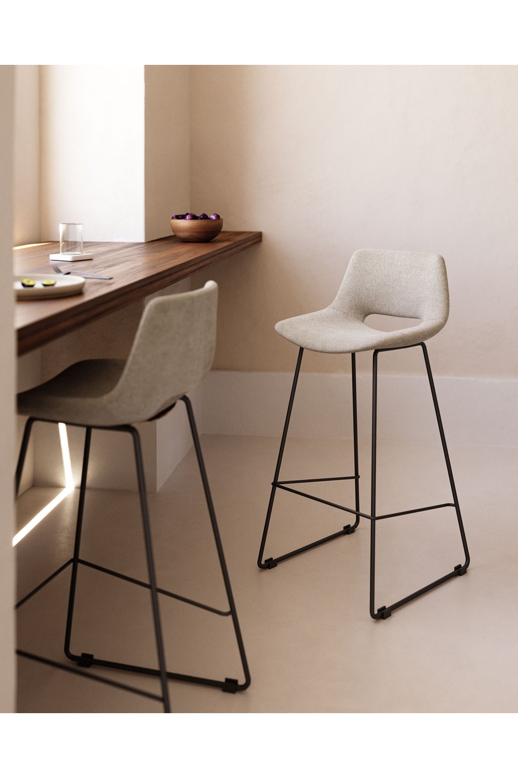 Zahara 76 Beige Barová Stolička 7 Zahara 76 Beige Barová Stolička – Obrázok 7