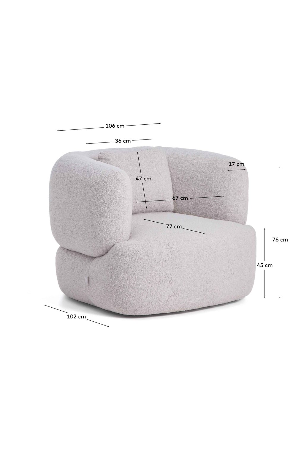 Martina Bouclé Stone Kreslo 9 Martina Bouclé Stone Kreslo – Obrázok 9